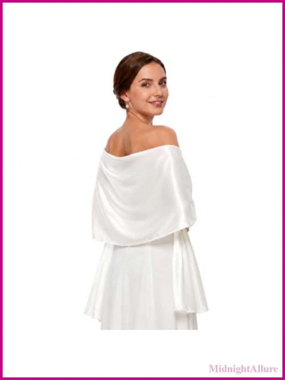 Satin Tulle Bridal Neck Scarf Long Wedding Wrap